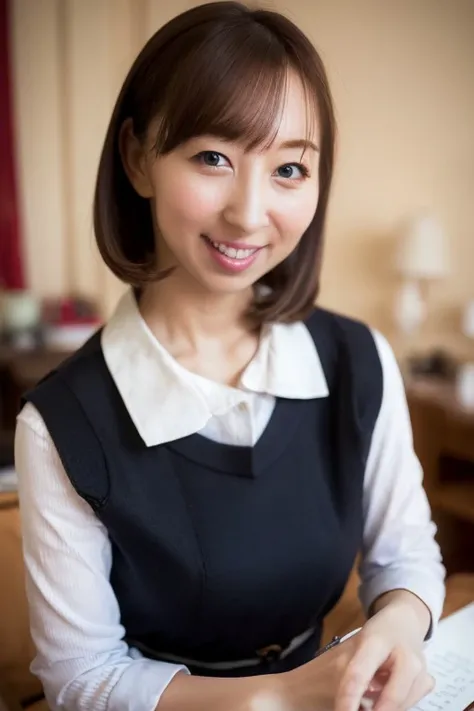 (8k, RAW photo, best quality, masterpiece:1.2), High detail RAW color photo, professional photograph, (realistic, photo realistic:1.37), ((best quality)), 1girl, solo, symetric eyes, medium breasts, <lora:iidariho_lora-05:1.1> smile, (wearing school sailor uniform), indoor, drawing room, stately mansion, soft natural lighting, pastel color scheme, impressionist, whimsical, vintage aesthetic, (depth of field),(Lens Glow) ,Sony 7, 35mm, f1.8, physically-based rendering,