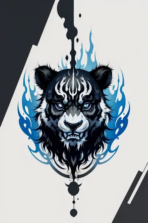 <lyco:BLTA2:0.8> A panda, blue and white, portrait ,BLTA,