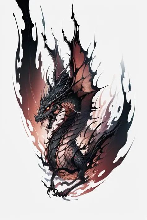 frame ornamentation <lyco:BLTA2:0.8> A dragon woman, rose, portrait ,BLTA,