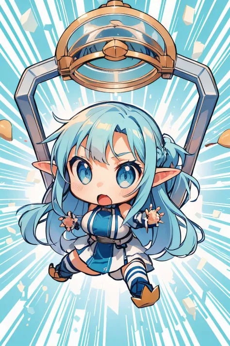 (The claw of a claw machine:1.2),1girl,solo,(chibi:1.4),(doll),
<lora:(RRy^W)}PWfeYH.N}rZh<.asuna_(sao)_v1:1>,
bbasuna,(blue eyes:1.3),bangs,blue hair,long hair,(large breasts:1.1),
pointy ears,white dress,detached sleeves,blue thighhighs,
white background,