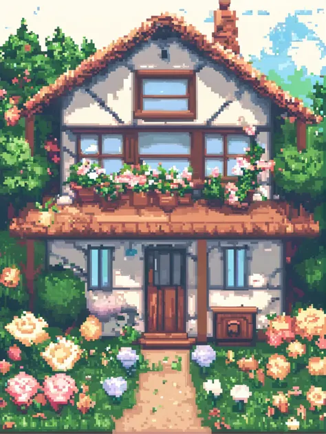 Cottagecore aesthetics portrait, Pixel Art <lora:pixel_art_lora:1>