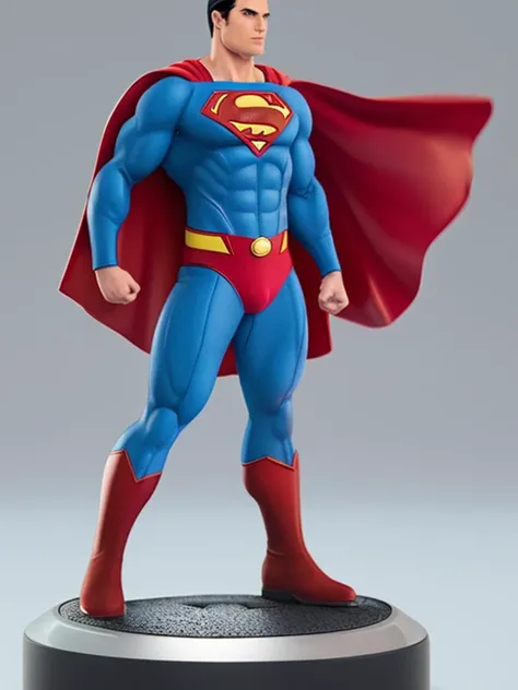 figrne, photo of superman, on a base, full body shot, perfect face, depth of field, flawless, RAW, (((plain background))), high detail, insane detail <lora:figrne_v2std:1>