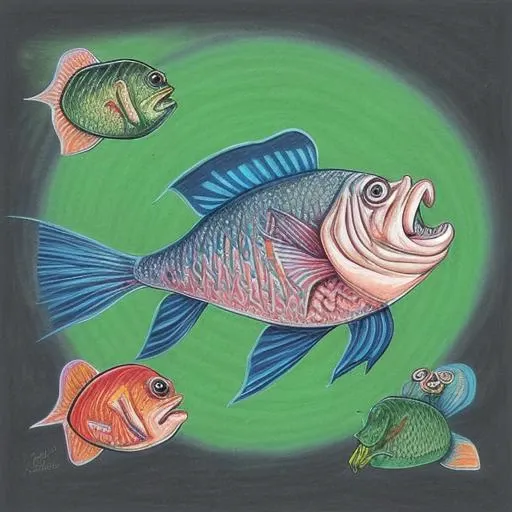 a drawing of a fish by Mark Kistler <lora:Mark_Kistler_Style_XL:1>