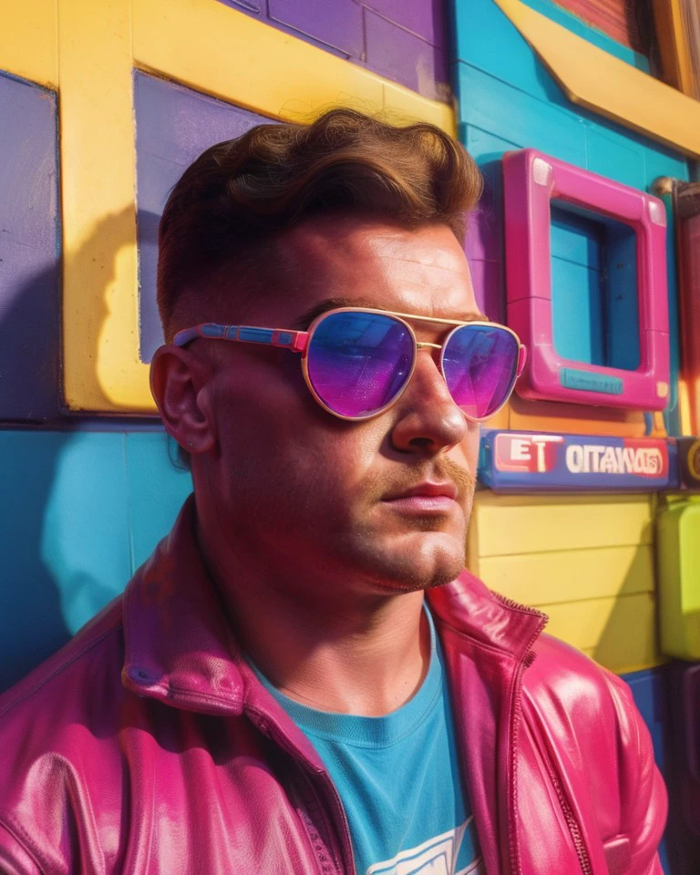 a-man hunky-electrician Retro-nostalgic-80s-and-90s-aesthetics synthwave-style <lora:Synthwave_Style-20:0.7> (masterpiece best-quality absurdres detailed ultra-detailed:1.3)