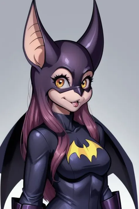 <lora:batfv1a:0.6>, 1girl, fruitbat_girl, Batgirl from Super_Hero_Girls,