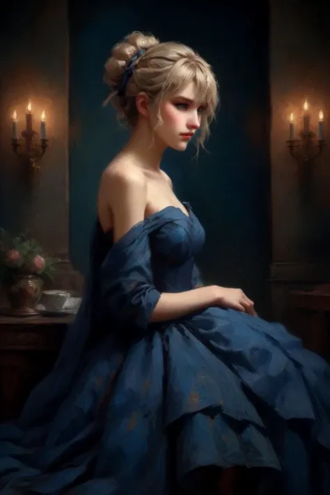 Professional oil painting, official art, best quality, high quality, masterpiece, UHD, HDR,
BREAK
artoria pendragon \(fate\), saber, elegant, aesthetic, Luxurious, Gorgeous, brave, courageous, bold, beautiful detailed face, beautiful detailed eyes, green eyes, beautiful blonde hair, extremely detailed hair, ahoge, sidelocks, hair bun, single hair bun, hair ribbon, blue ribbon, braid, perfect anatomy, good hands, perfect hands,
BREAK
One-shoulder wedding dress, designed by Francesco Risso and Craig Thompson,  British charm, English elegance, 
BREAK
rich color palette, vivid colors, natural color grading, Sophisticated Color Scheme, Saturated Colors, Complex Color Layering, Evocative Color Schemes, Luxurious Color Palette, sharp contrast, digital painting quality, Advanced Digital Techniques, cinematic quality, Dynamic Lighting, Enhanced Lighting Effects, subtle shadows, Complex Shading, Immersive Depth, Advanced Rendering, High-End Artistic Rendering, Elegant Composition, Cinematic Composition and Framing, Dynamic Anime Lighting, Depth of Field, Depth and Perspective, dynamic angle, Gallery-Worthy Visuals, Artistic Depth and Dimension,