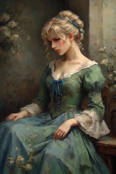 Professional oil painting, official art, emotional portrait, best quality, high quality, amazing quality, masterpiece, UHD,
BREAK
in the style of Vincent van Gogh,
BREAK
artoria pendragon \(fate\), saber, extremely beautiful, elegant, glossy, Luxurious, Gorgeous, brave, courageous, bold, beautiful detailed face, beautiful detailed eyes, (green eyes:1.3), beautiful blonde hair, extremely detailed hair, ahoge, sidelocks, hair bun, single hair bun, hair ribbon, blue ribbon, braid, perfect anatomy, good hands, perfect hands,
BREAK
Three-quarter sleeve wedding dress, designed by Daniel w. Fletcher and Naoko Takeuchi,  British charm, English elegance, modeling pose, fashionable, floral, Excalibur,
BREAK
vivid colors, fine brushwork, sfumato, thick brush strokes, dynamic angle, Depth of Field, Gallery-Worthy Visuals, Artistic Depth and Dimension,