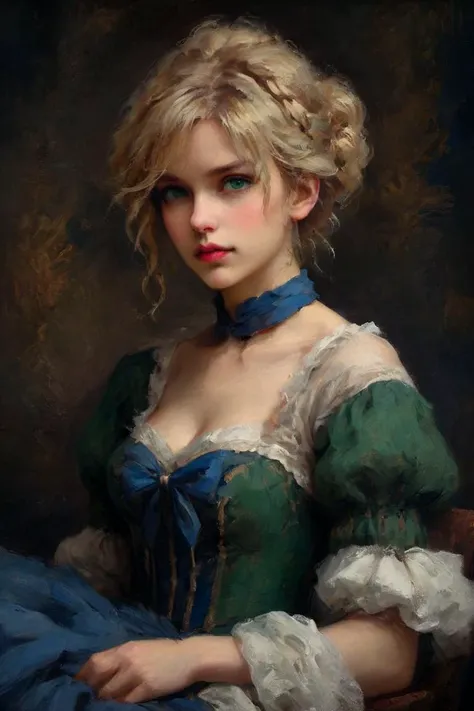 Professional oil painting, official art, emotional portrait, best quality, high quality, amazing quality, masterpiece, UHD,
BREAK
Rembrandt-like oil painting techniques,
BREAK
artoria pendragon \(fate\), saber, extremely beautiful, elegant, desirable, Luxurious, Gorgeous, brave, courageous, bold, beautiful detailed face, beautiful detailed eyes, (green eyes:1.3), beautiful blonde hair, extremely detailed hair, ahoge, sidelocks, hair bun, single hair bun, hair ribbon, blue ribbon, braid, perfect anatomy, good hands, perfect hands,
BREAK
Tulle wedding dress, designed by Casey Cadwallader and Haroon Mirza, British charm, English elegance, relaxed pose, fashionable, floral, Excalibur,
BREAK
vivid colors, fine brushwork, chiaroscuro, thick brush strokes, dynamic angle, Depth of Field, Gallery-Worthy Visuals, Artistic Depth and Dimension,