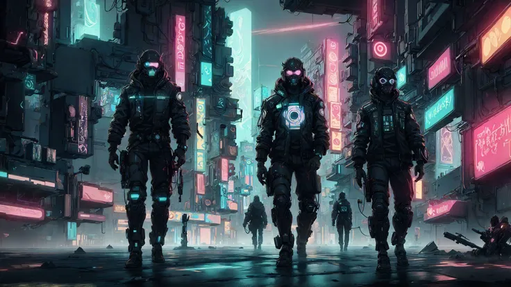 (a group of people standing on a city street at night with neon lights on buildings and people walking on the street: 1.12), (atey ghailan: 0.55), (cyberpunk city: 1.16), (cyberpunk art: 1.18), (retrofuturism: 1.1), (with black hair in a cyberpunk city at night: 0.7), (rain neon lights: 1.04), (eldritch: 0.35), (super wide angle: 1.2), (atmospheric: 0.5), (dense light rays: 0.55), (holographic: 0.65), (holography: 0.75), (neon pastel: 1.24), (low poly: 0.35), (atmospheric: 0.5), (unsplash: 0.7), (cyberdelic: 1.12), (infrared: 0.55), (acid colors: 0.65), (cryengine: 0.45), (dense light rays: 0.55), ambient lighting, (beautifully lit: 0.95), (refraction: 0.95), (volumetric lighting: 0.6), (nebulous: 0.4), (super wide angle: 1.2), (cyberpunk: 1.18), <lora:UraniumTech-20:0.3>, <lora:InfraBlackholeTech-20:0.15>, <lora:GlyphTech-20:0.3>, <lora:GlowingRunesAIv4-000005:0.2>, (pollution haze: 0.6), eonn, Sharp focus, Masterpiece, colors, 3d octane render, 4k, concept art, trending on artstation, hyperrealistic, professional majestic, trending on CGSociety, Intricate, High Detail, Sharp focus, dramatic, photorealistic painting art by midjourney,, ornate,art nouveau, feline, 4k, high chroma, polygonal, deserted, hypnotic, oil on canvas, liquid ink, soft shaded, neon pastel, holographic, glowwave, De Stijl, Ashcan School painting, poster, Batik, eye strain, infrared , prismatic,