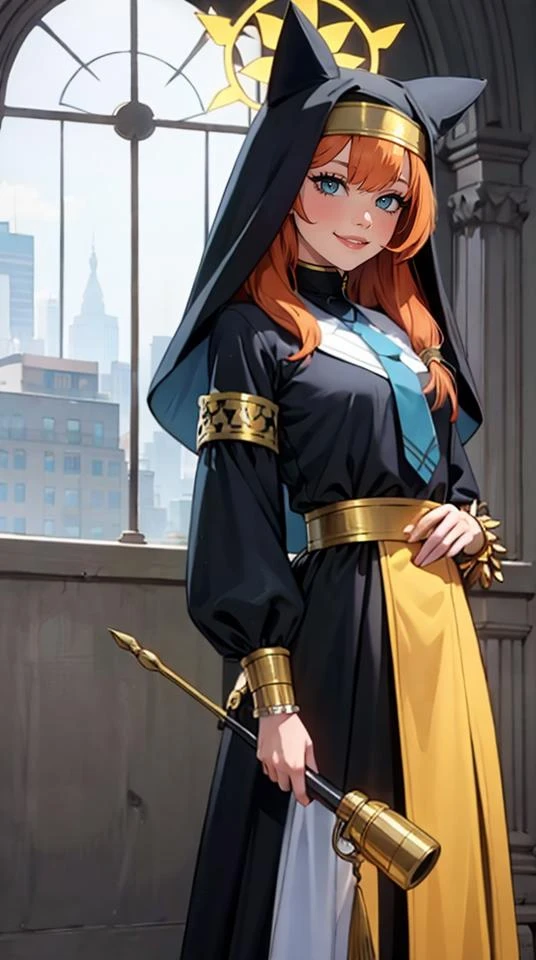 masterpiece, best quality, <lora:bluearchivefull1:1> MARIDEF, 1girl, solo, standing, smile, <lora:GoodHands-vanilla:1>