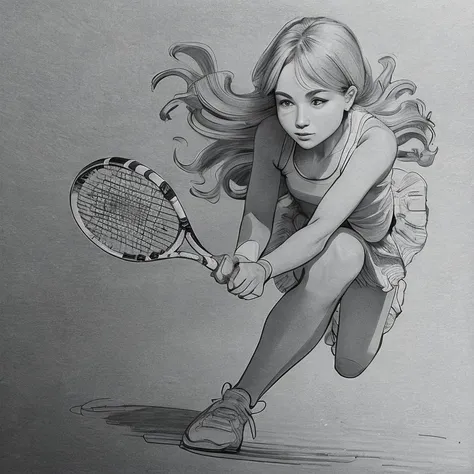 candid 20yo woman playing tennis,
(hand-drawn art) ,monochrome, Unpainted, high contrast,  contrasted, line art, greyscale, sketch, clear line draw, b&w, simple flat 2D drawing,
simple [white|paper] background,
(masterpiece), best quality, detailed, intricate details,
<lora:æç»äºæ¬¡å:1.2>
