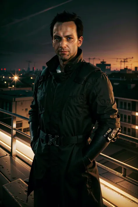 ((ultra detailed, masterpiece, best quality))
<lora:CyberMitch:0.7>
CyberMitch, 1boy, solo, mechanical arms, On a high-rise rooftop, sharp black trench coat, city lights below, hands in pockets with a mysterious gaze into the distance