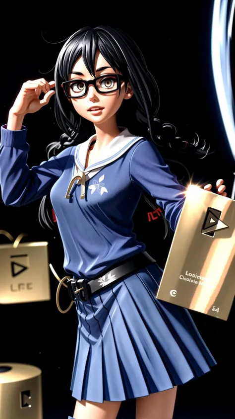 <lora:177013 - Metamorphosis - Emergence:0.8> 1girl, black hair, twin braids, glasses, <lora:add_detail:0.3> BREAK, dynamic pose, <lora:YoutubeCreatorAward:0.8> IncrsYTCreatorAward, holding, masterpiece, best quality, extremely detailed, highly quality, 4k, sharp focus, professional, sharp focus, award winning, cinematic lighting, octane render, unreal engine, volumetrics dtx, Wallpaper,