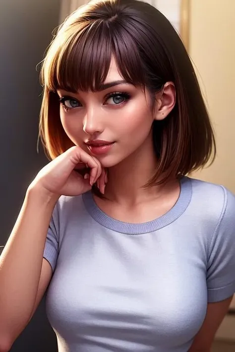 close up portrait of <lora:SweaterGirl-06:0.6> sweatergirl as a woman, skinny, gentle smile, standing, street, masterpiece, best quality, bust photoshot, face focus