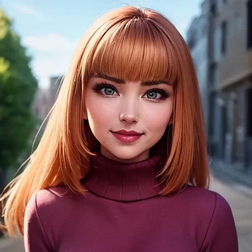 close up portrait of <lora:SweaterGirl-06:0.6> sweatergirl as a woman, skinny, gentle smile, blazer, turtleneck shirt, standing, street, sfw, masterpiece, best quality, bust photoshot, face focus