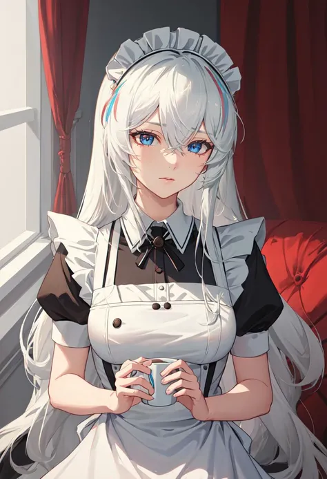 best quality, masterpiece, highres, solo, (rosa_arknights:1.10), (maid:1.40), (long maid dress:1.15), 23 <lora:rosa_arknights:0.80>