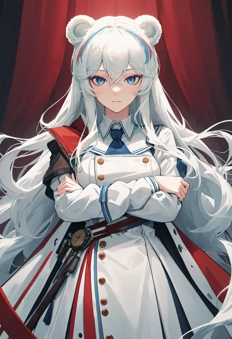 (safe:1.10), best quality, masterpiece, highres, solo, (rosa_arknights:1.10), crossed arms, cowboy shot, looking at viewer, 36 <lora:rosa_arknights:0.80>