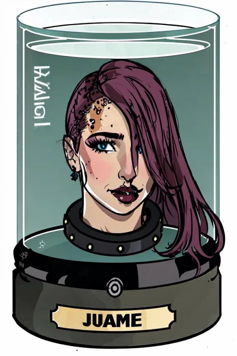 Highly detailed, High Quality, Masterpiece, beautiful, Head in Jar, <lora:HeadinJar:0.9>, 1girl, jar, head only, Mistral, <lora:Char_MGR_Mistral:0.9>
