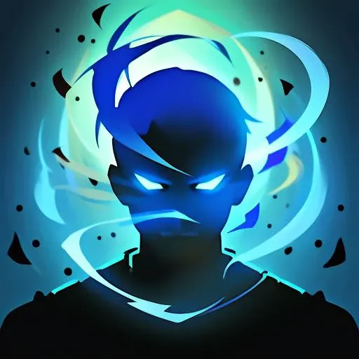 guangquan\(skill icon\),(((1boy))),silhouette,aura,blue theme, <lora:2dhxBuff_guangquan_v1.0:0.8>