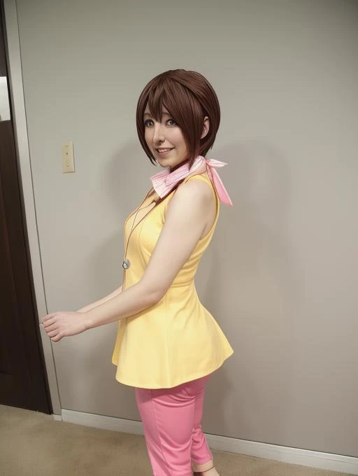 ochaco_uraraka, full body ochaco_uraraka looking forward in standing pose and wearing micro black lingerine and stockings, ochaco_uraraka in standing pose, ochaco_uraraka looking forward, ochaco_uraraka in lingerine, ochaco_uraraka in stockings, (lingerine), (stockings), (full body), (full body)