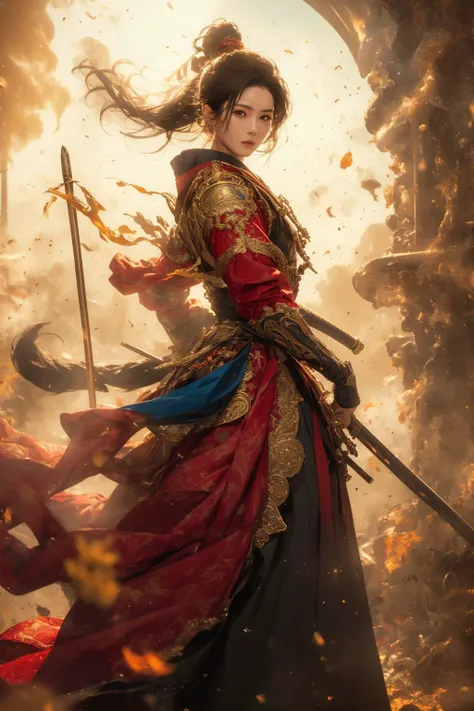 1girl,full body,(best quality, masterpiece:1.4),(realism:1.2),(realisitc:1.2),(absurdres:1.2),(photorealistic:1.3),Realistic Skin,Solo,an extremely delicate and beautiful,CG,unity,8k wallpaper,Amazing,official art,extremely detailed,incredibly,huge filesize,ultra-detailed,looking at viewer,<lora:Samurai:0.7>,<lora:niji_wushi:0.7>,full body,, (masterpiece, best quality, high quality, highres, ultra-detailed),