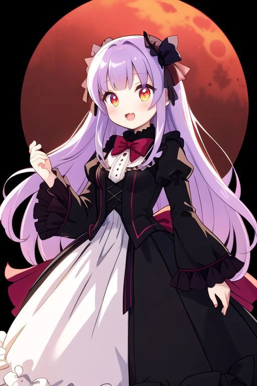 adult, evil corrupted princess wearing dark pastel (ruffled:1) (gleaming oily latex ballgown:1) and (transparent long wide sleeves:1.5), soft lighting, (lots of frills and bows:1), (cute little fangs:1),
(vmpr:1),
(red moon background),