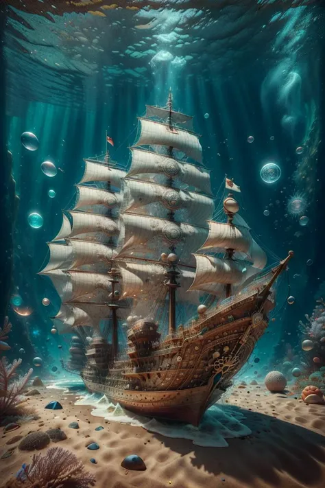 <lora:underwater-mandala-style-darquelilly-v1:1> umstyle, ship, mandala