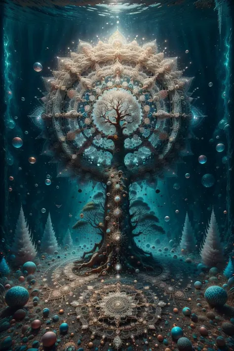 <lora:underwater-mandala-style-darquelilly-v1:1> umstyle, tree, mandala