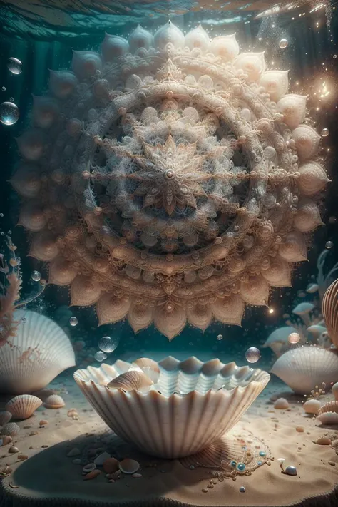 <lora:underwater-mandala-style-darquelilly-v1:1> umstyle, clam shell, mandala