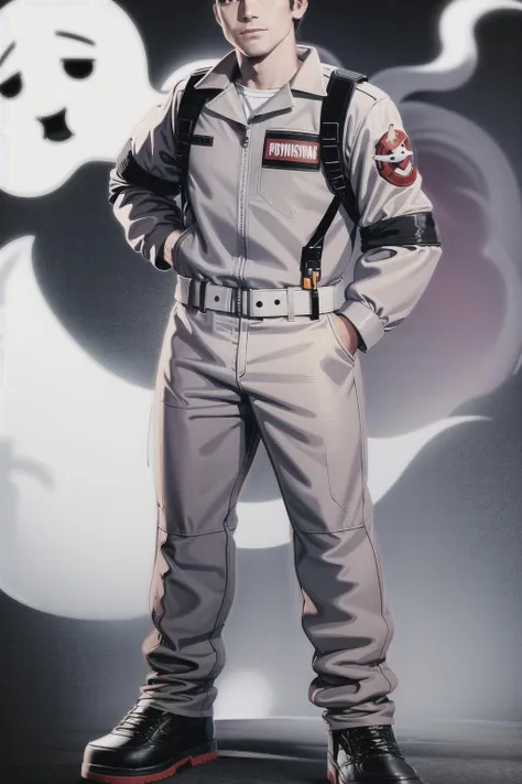 ghostbuster uniform, <lora:Ghostbuster Uniform V4:0.6>