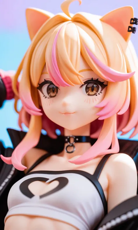 score_9,score_8_up,score_7_up,source_anime,
1girl, solo, twitch thot, vtuber, cat ears, blonde hair, pink highlights hair, brown eyes, small breasts, portrait