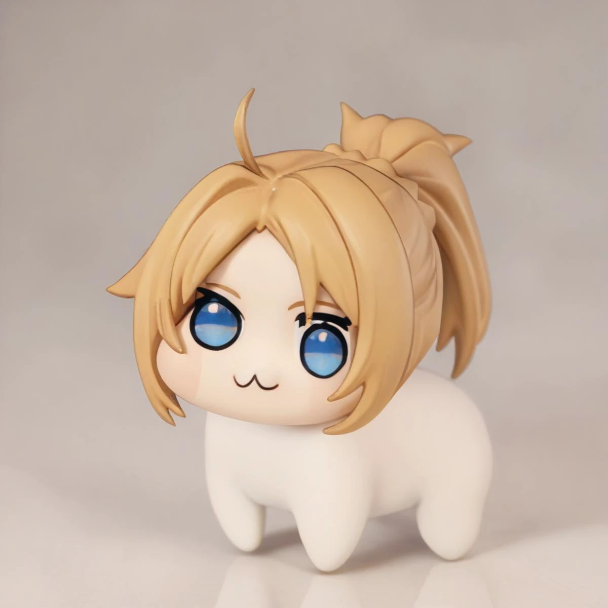 <lora:Doro_X_PDXL_V1:1>,doro,creature,:3,chibi,(no humans),white skin,solid circle eyes,no pupils,four legs,score_9,score_8_up,score_7_up,sideways,
looking at viewer,simple background,white background,<lora:MushokuTensei_ZenithGreyratXL:0.8>,ZenithGreyrat,blonde hair,ponytail,ahoge,blue eyes,parted bangs,