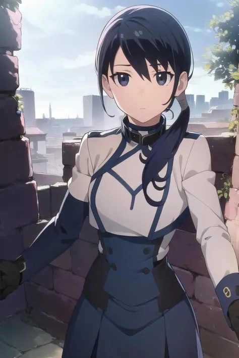 grimgarmerry, <lora:merry-lora-nochekaiser:1>,
merry, short hair, blue hair, (black eyes:1.5), ponytail, low ponytail, side locks,
BREAK gloves, pantyhose, uniform, long sleeves, white uniform, blue uniform,
BREAK looking at viewer,
BREAK outdoors,
BREAK <lyco:GoodHands-beta2:1>, (masterpiece:1.2), best quality, high resolution, unity 8k wallpaper, (illustration:0.8), (beautiful detailed eyes:1.6), extremely detailed face, perfect lighting, extremely detailed CG, (perfect hands, perfect anatomy),