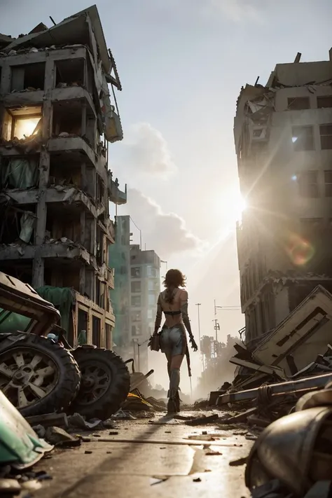 <lora:ChaosEngine-v1:0.7>
 a female android walking on the (rubble of a destroyed city), demolished buildings and crashed cars, a lot rubble covering the streets BREAK
CHSNGN, at day time in a bright windy day, cinematic look, sun rays, lens flare, intrincate details, ultra realistic, sharp focus