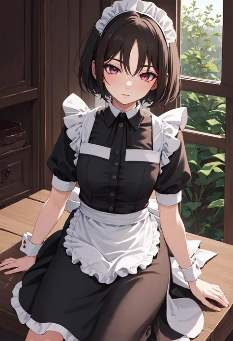 best quality, masterpiece, highres, solo, (misaki_bluearchive:1.10), (maid:1.40), (long maid dress:1.15), 15 <lora:misaki_bluearchive:0.80>