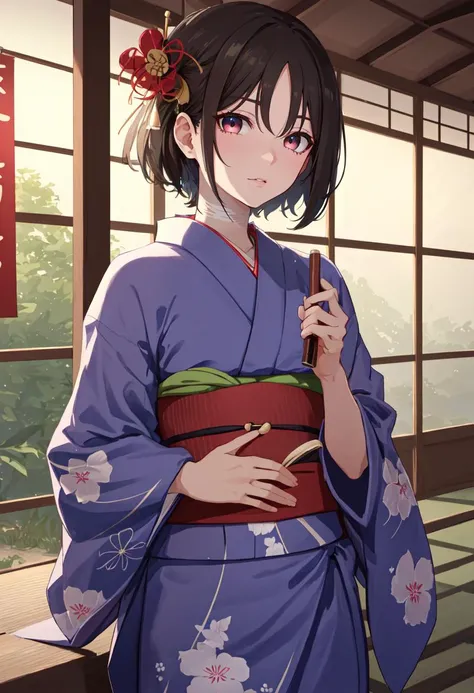 best quality, masterpiece, highres, solo, (misaki_bluearchive:1.10), (yukata:1.30), (kimono:1.15), 17 <lora:misaki_bluearchive:0.80>