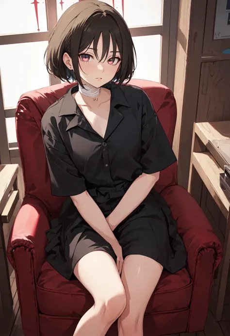 (safe:1.10), best quality, masterpiece, highres, solo, (misaki_bluearchive:1.10), sitting, sitting on chair, chair, cowboy shot, looking at viewer, 23 <lora:misaki_bluearchive:0.80>