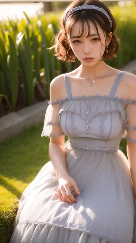 best quality, ultra high res, (photorealistic:1.4), masterpiece, highres, original, extremely detailed wallpaper,
lawn, sky,
1girl, solo, qyc \(manaka nemu\), grey dress,
hand on another's head, <lora:è´é¢neg4all_bdsqlsz:0.8>,