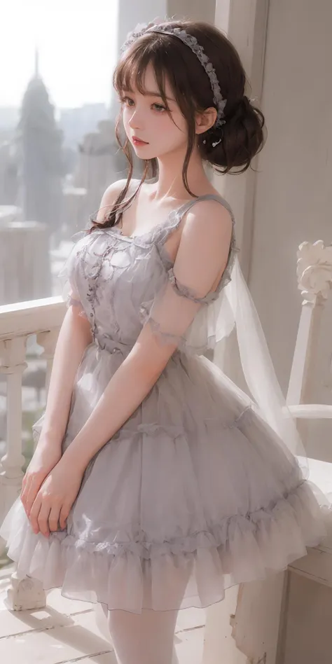 best quality, ultra high res, (photorealistic:1.4), masterpiece, highres, original, extremely detailed wallpaper, 1girl, solo, (<lora:Dress No.13 V2.4 qyc-000008:1>, qyc,qyc \(manaka nemu\)), full body,