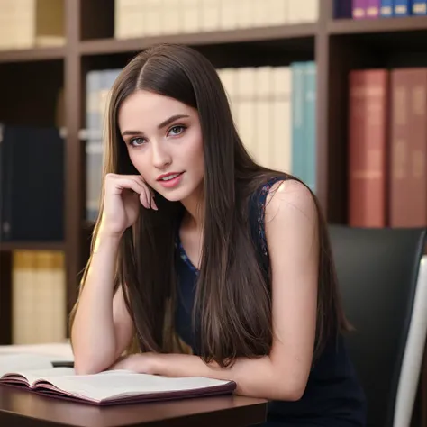 <lora:mixedEurasianLora_v10:0.7> realistic, photo, UHD, 8k, High quality, college girl, 21_years_old, studying