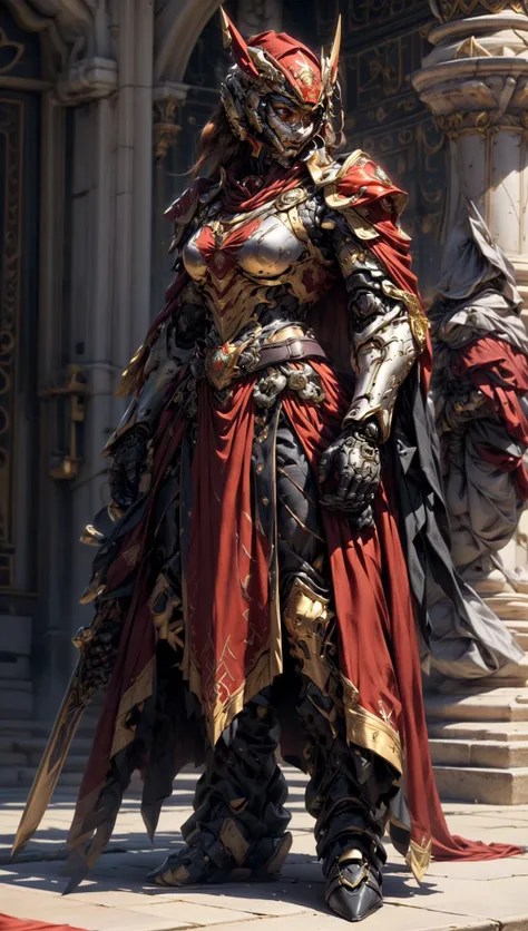 ((Best quality)), ((masterpiece)), (highly detailed:1.3),3D, elite Mecha paladin,royal house guard,beautiful female wearing intricate ceremonial armor, golden cape, military mecha parade in background at grand imperial palace,<lora:NijiExpressV2:0.4> <lora:Mecha warrior Mecha_20230621092507:0.6> <lora:knight_v4.1SD:0.4> <lora:add_detail:1>