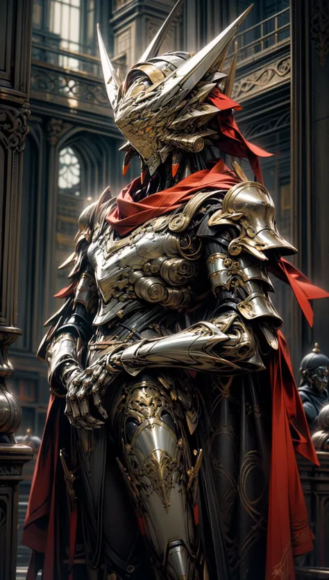 ((Best quality)), ((masterpiece)), (highly detailed:1.3),3D, elite Mecha paladin,royal house guard,beautiful female wearing intricate ceremonial armor, golden cape, military mecha parade in background at grand imperial palace,<lora:NijiExpressV2:0.4> <lora:Mecha warrior Mecha_20230621092507:0.45> <lora:knight_v4.1SD:0.4> <lora:add_detail:1>
