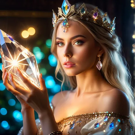 Enchanting, 4K,Unforgettable,Spectacular, fantasy, Crystal Enchantress, Crystalline, Crystal, raw photo, beautifully lit, Gorgeously illuminated, Beautiful glow, 35mm, Wide angle, Panoramic view