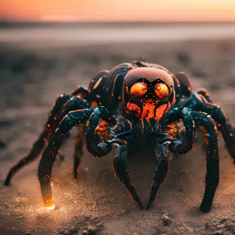 (CosmicSpiders:1.5) (TimeSocietyTomoe:1.3) (DarknessEighties:1.4) (TentacleBeast:1.1), ((RAW, analog style)), sunset photo, golden hour, f/4, 100mm, High Angle Shot,