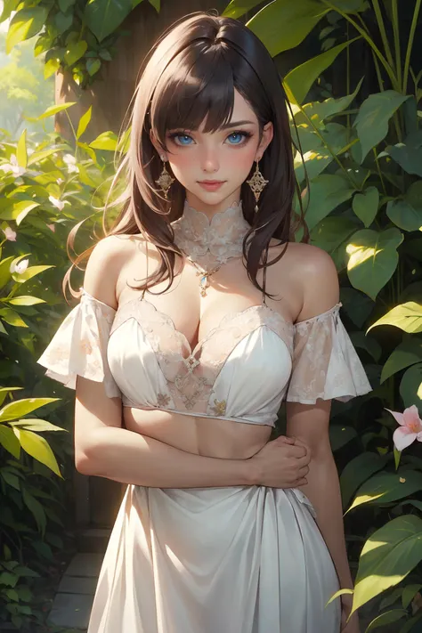 The tooltip for a given topic is as follows: "Girl with a European face, Aryan face, Violet, 1girl, (Solo focus), (view the viewer), Blue eyes, Blonde hair, (Best Quality, 4k, 8K, hight resolution, Masterpiece:1.2) Ultra-detailed features, including realistic, Photorealistic eyes and face. The image shows a medium (Insert Material) that resembles an illustration, oil painting, or 3D rendering. Girl in garden with bright flowers and sharp focus, soft studio lighting. The overall atmosphere is calm and serene, with a touch of unearthly beauty. The color scheme is dominated by shades of black, Creating a dreamy and surreal aesthetic.", Medium chest, slender body, unparalleled beauty sexy and very beautiful face, Sexy see-through clothes with open chest and visible bra, Detailed and delicate bra made of silk,