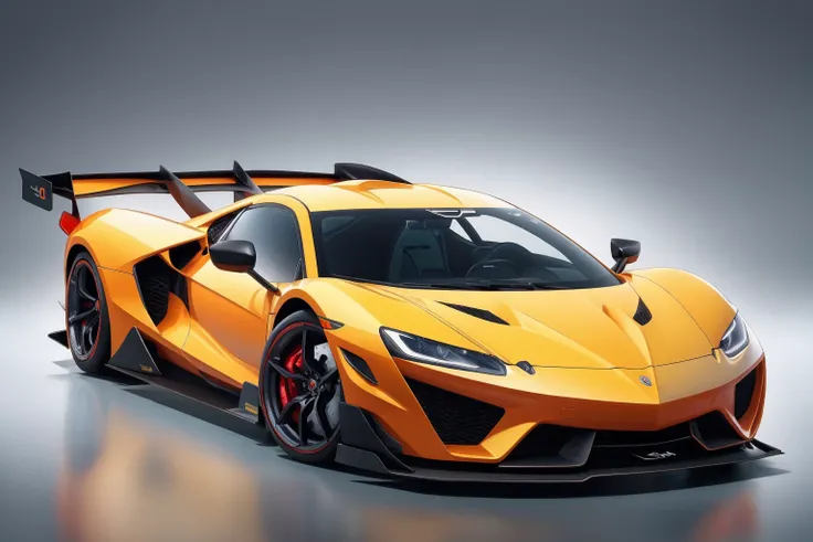 hipoly model of supercar, 8k uhd, high quality, red