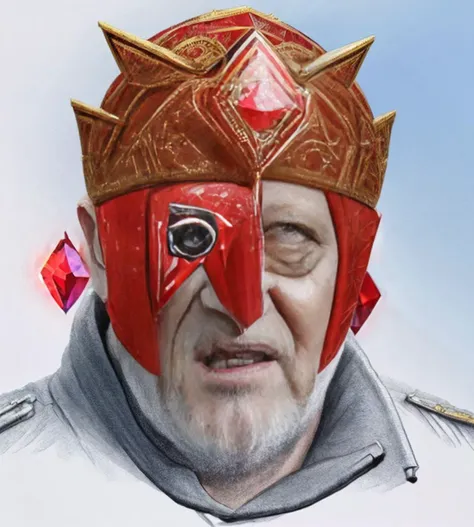 realistic ((full body)) drawing of <lora:Prigozhin:1.2> as a (thunder god), grotesque old russian man, ((red diamonds)), eyepatch, vivid color, ornate costume, best quality