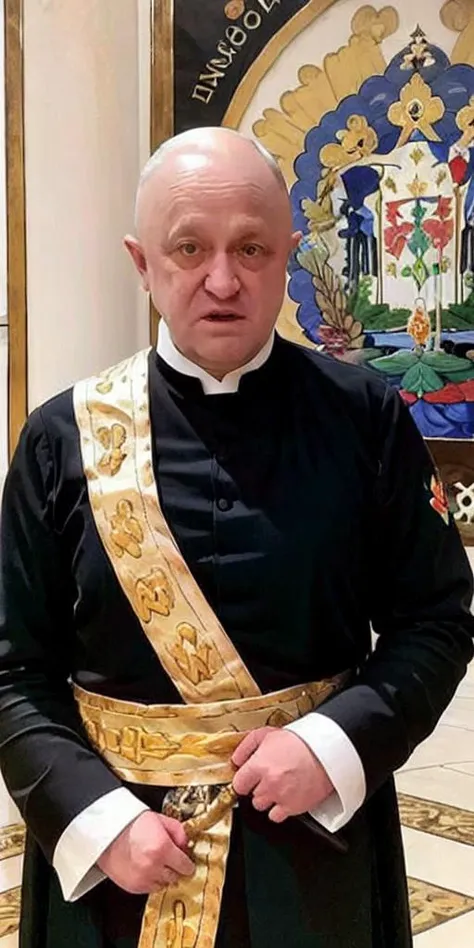 waguneru,<lyco:waguneru:0.9>,1boy, male focus, solo, realistic, upper body,(vestments of a Russian Orthodox priest)