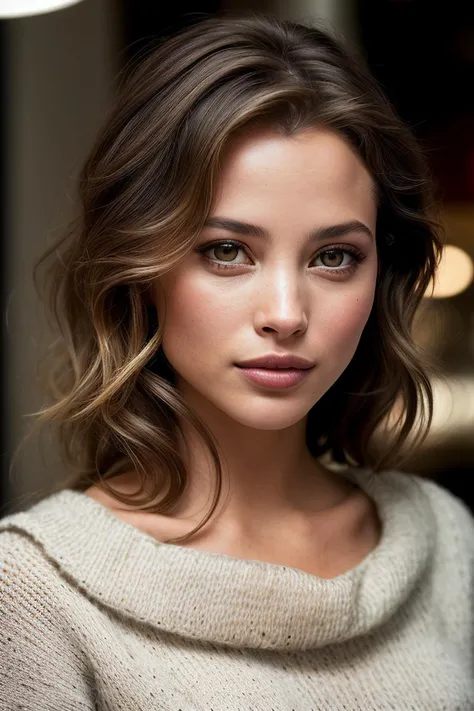 beautiful woman (EPChr1styTurl1ngt0n:.99), perfect hair, jewellery, ((portrait)), (closeup:1.2), ((from the waist up)), (((  A chic, contemporary pizzeria, filled with a variety of gourmet pizzas and a warm, inviting atmosphere :1.2 ))), natural skin texture,  ((  Cowl neck sweater and straight-leg jeans :1.2)), 24mm, 4k textures, soft cinematic light, adobe lightroom, photolab, hdr, intricate, elegant, highly detailed, sharp focus, ((((cinematic look)))), soothing tones, insane details, intricate details, hyperdetailed, low contrast, soft cinematic light, exposure blend, hdr, faded, now, ("I've got a bad feeling about this.":1.1)