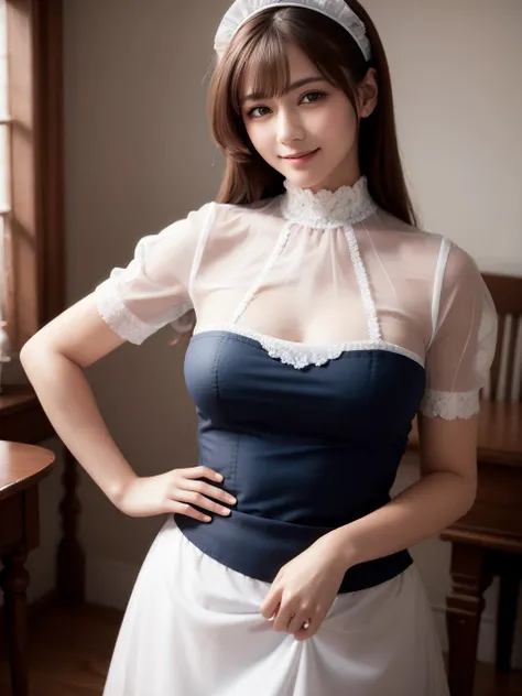 (best quality, masterpiece:1.2),ultra detailed,(photo realistic:1.4),solo,see_through_maid, <lora:SeeThroughMaid_v1:0.7>,lite smile,